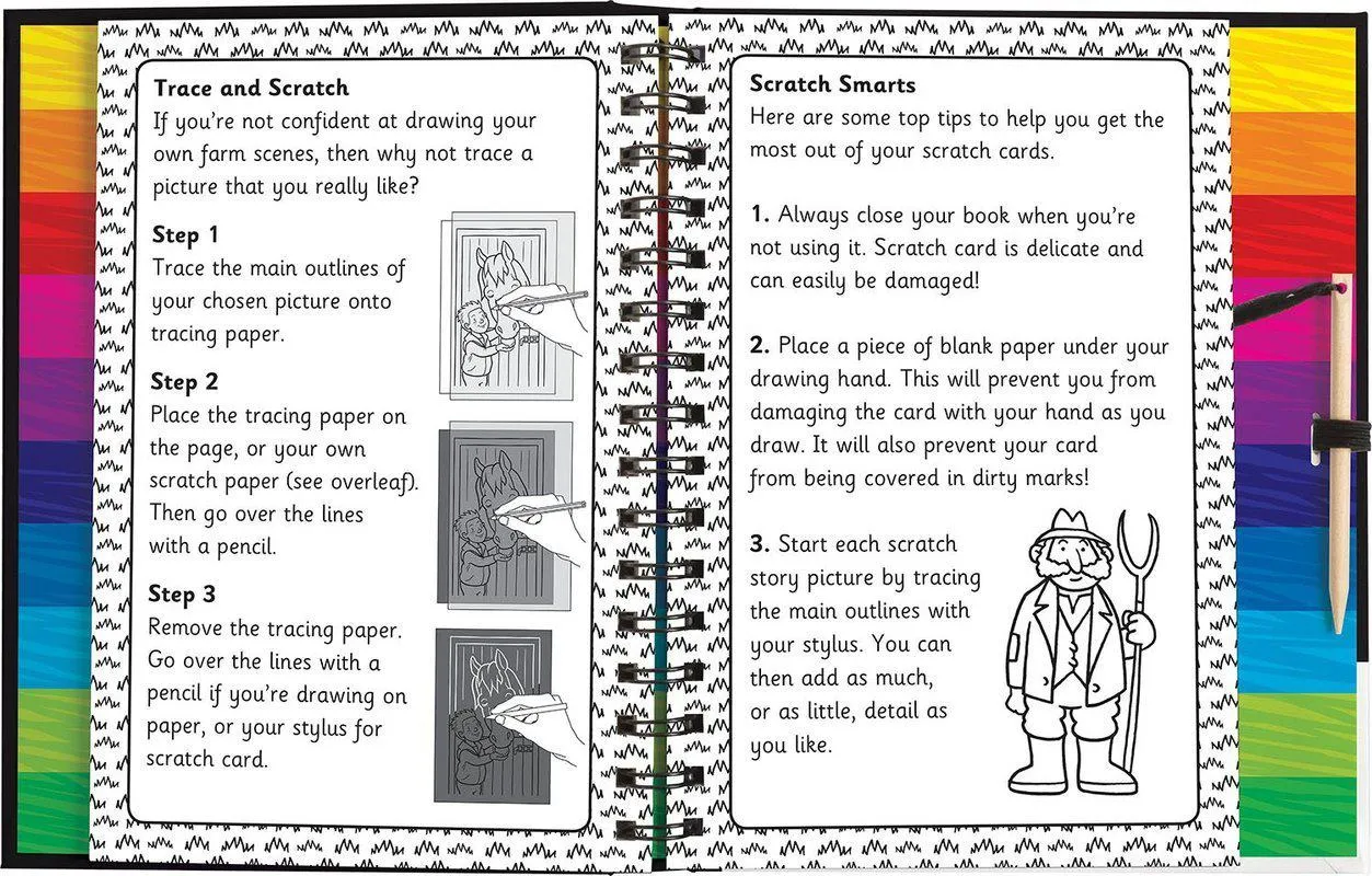 ■ Scratch and Draw Farm Animals