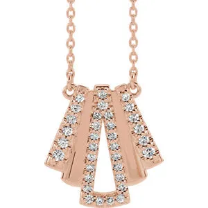 14K Rose 1/5 CTW Diamond Art Deco 18" Necklace