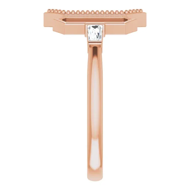 14K Rose 1/8 CTW Diamond Geometric Ring