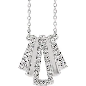 14K White 1/5 CTW Diamond Art Deco 18" Necklace
