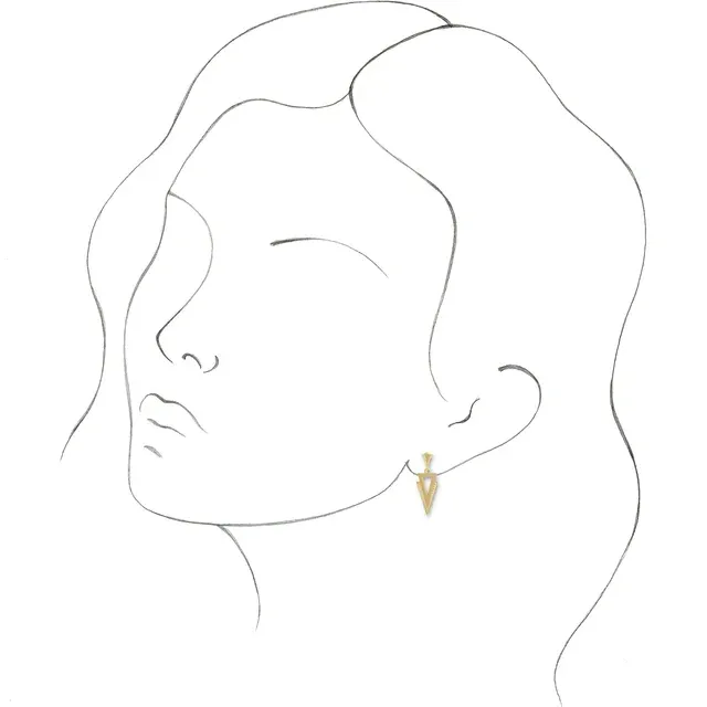 14K Yellow Geometric Dangle Earrings
