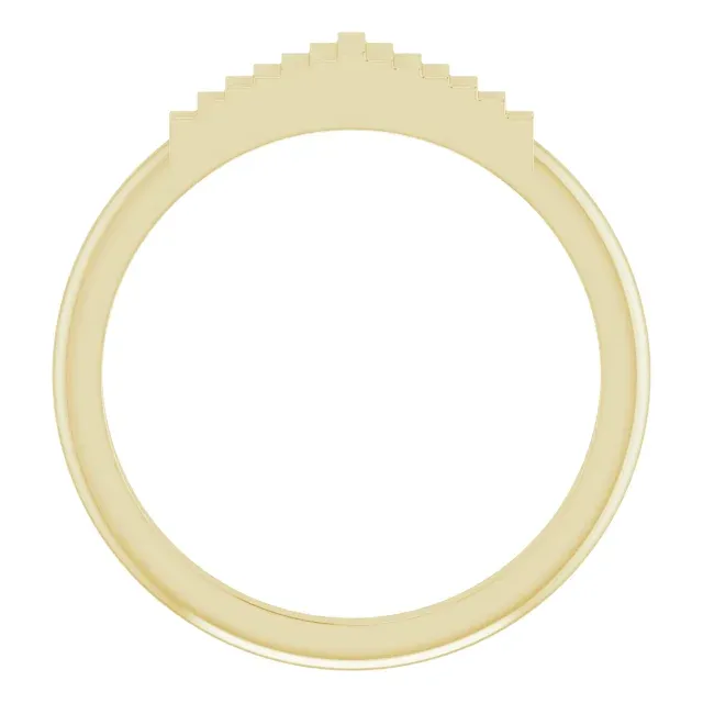 14K Yellow Geometric Stackable Ring
