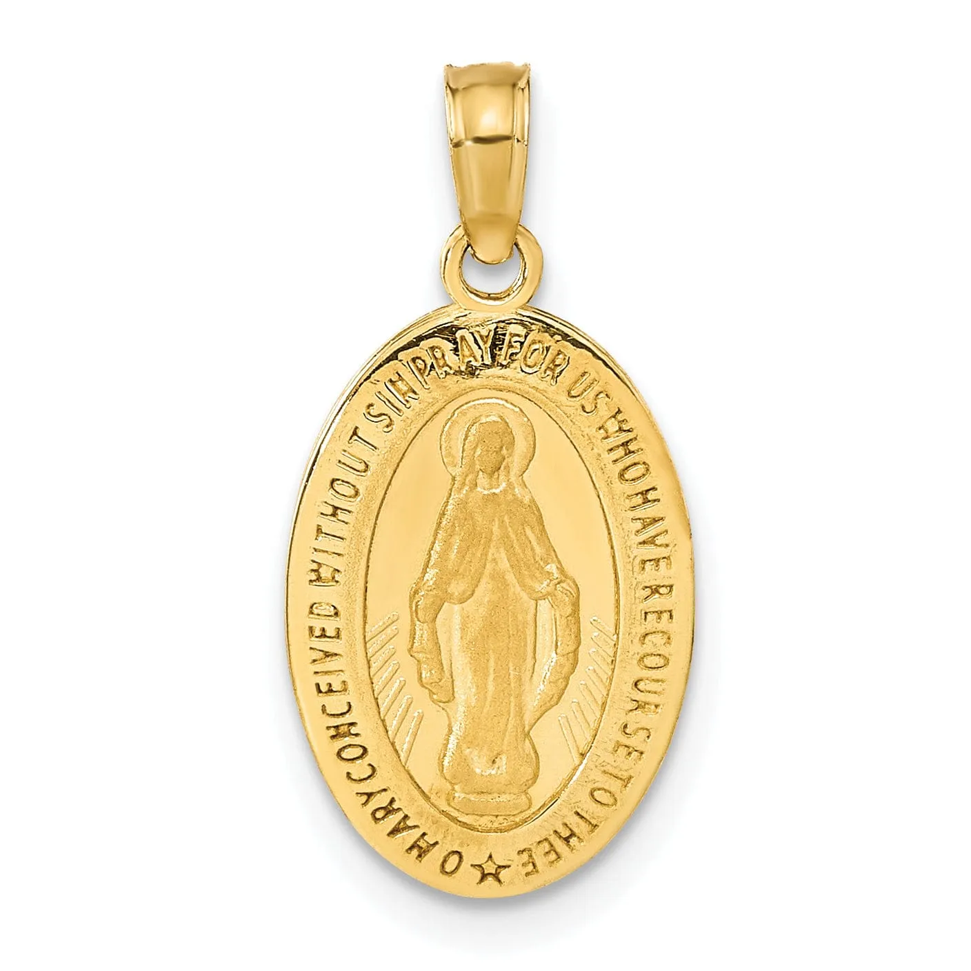 14k Yellow Gold Miraculous Medal Pendant