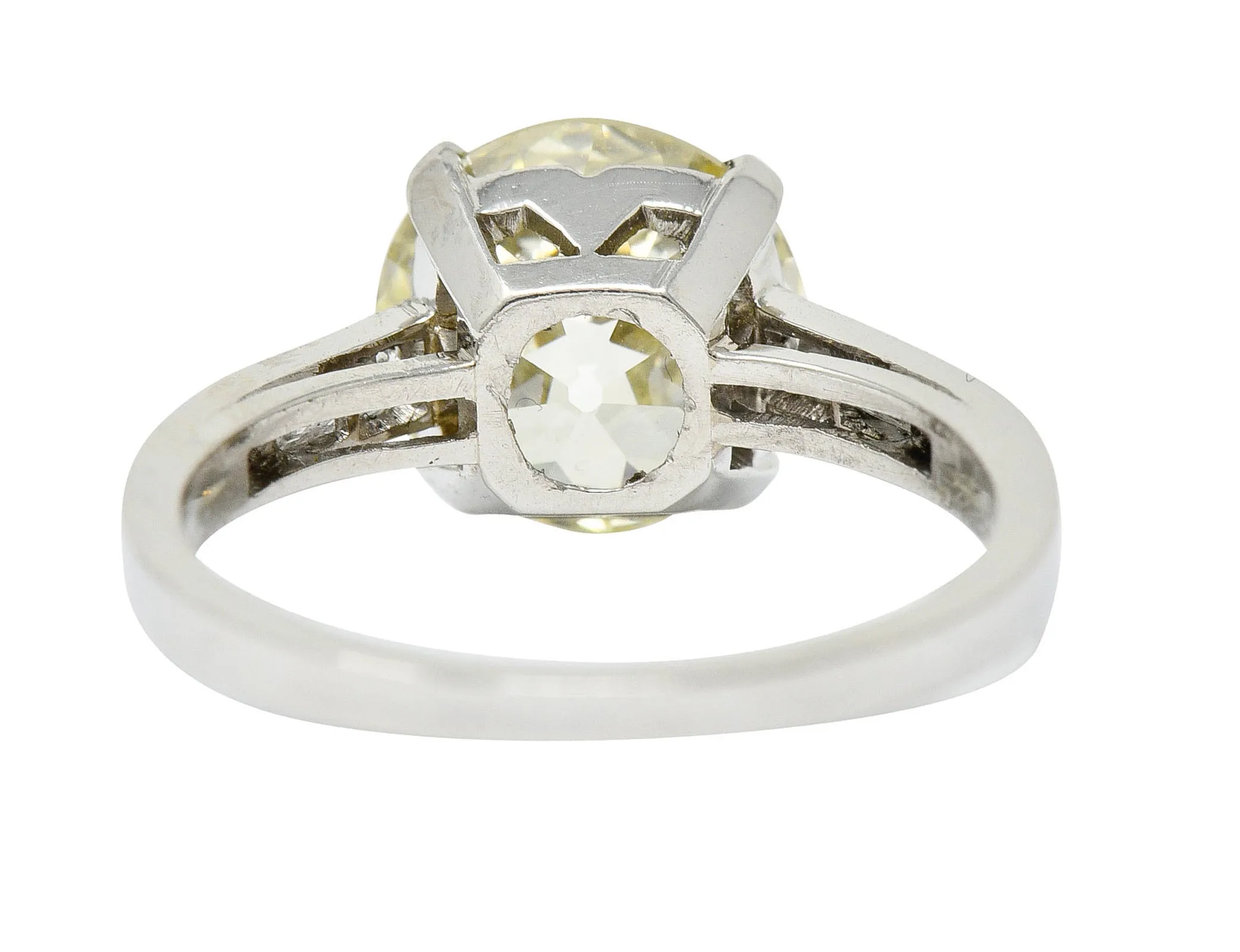 1930's Art Deco 3.20 CTW Diamond Platinum Engagement Ring GIA