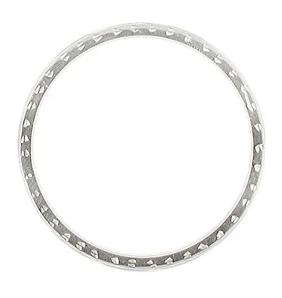 1940's Art Deco Geometric Wedding Band in 18K White Gold