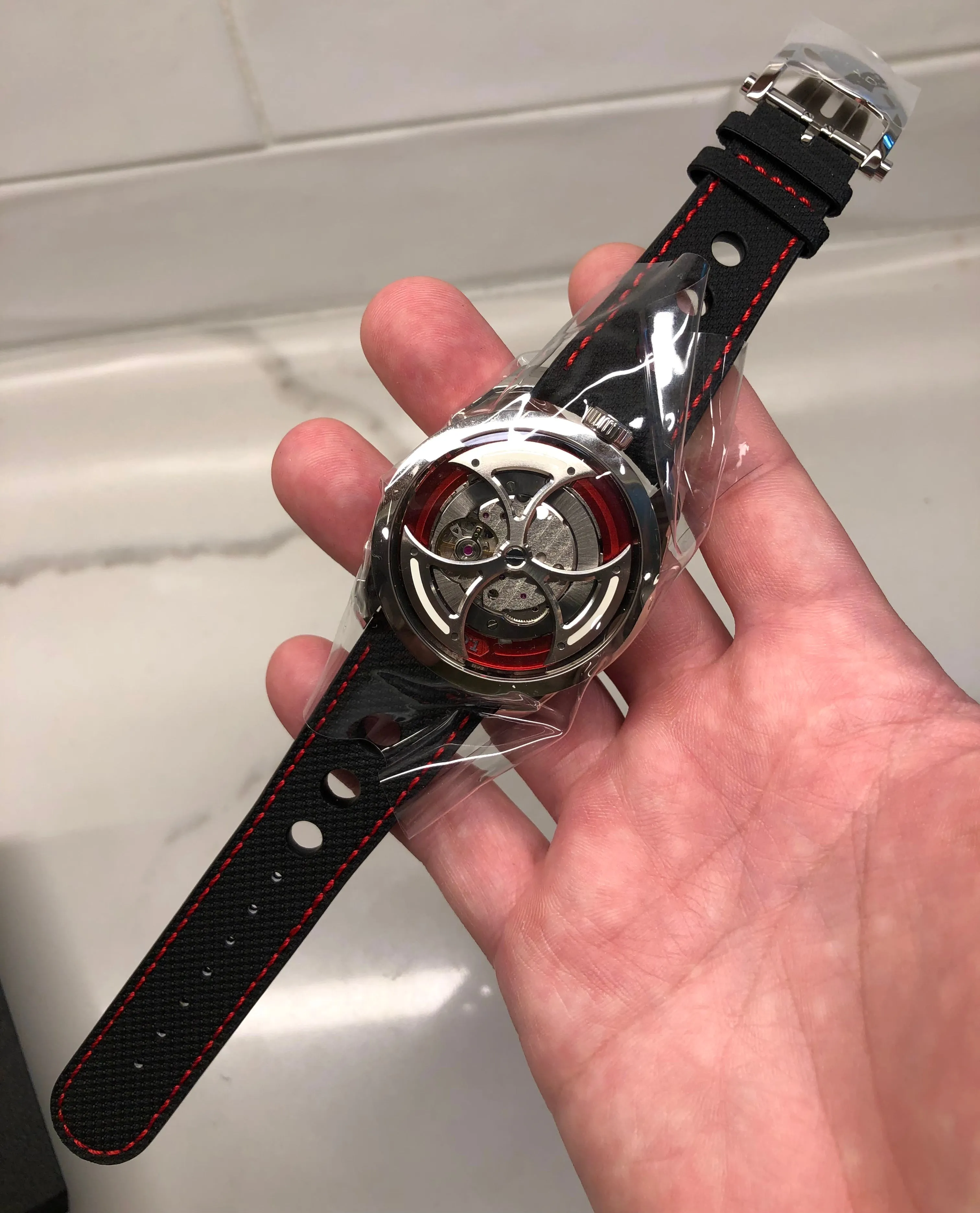2022 MB&F M.A.D Edition MAD 1 RED 42mm Skeleton Stainless Steel Automatic Wristwatch Unworn