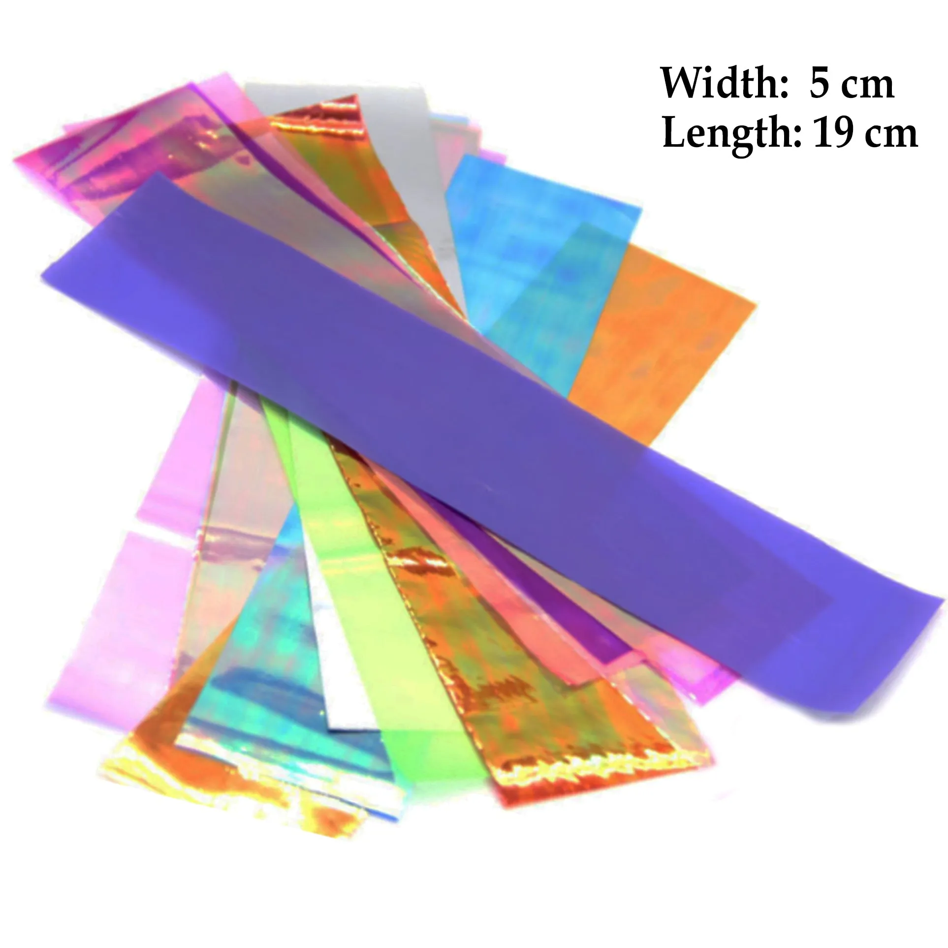 24 Pieces Thin Iridescent Cellophane, Holographic Shattered Broken-Glass Nail Art Decorations