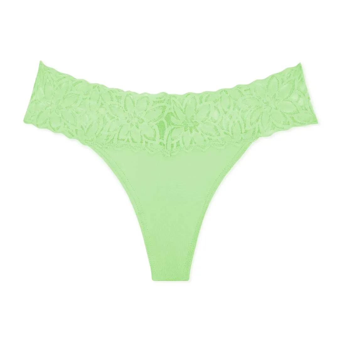 5 Pack Microfiber with Lace Thongs