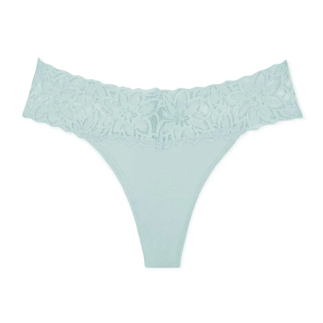5 Pack Microfiber with Lace Thongs
