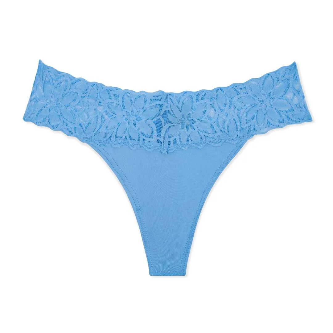 5 Pack Microfiber with Lace Thongs