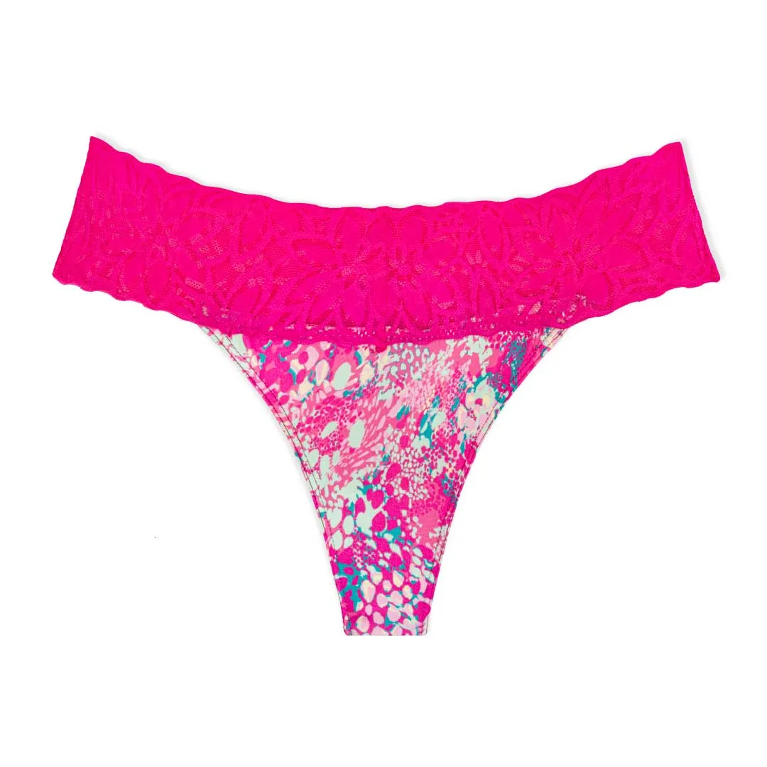 5 Pack Microfiber with Lace Thongs