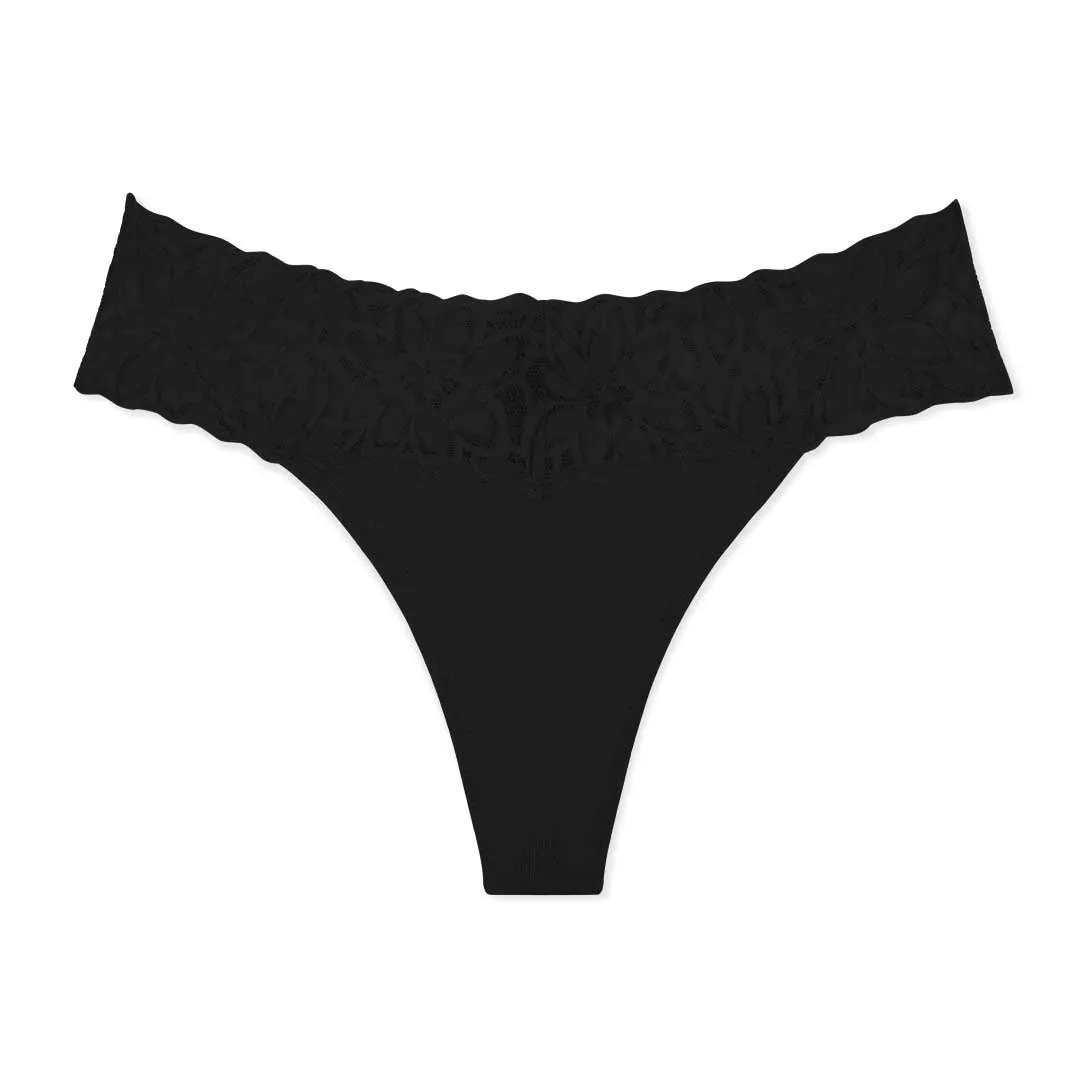 5 Pack Microfiber with Lace Thongs