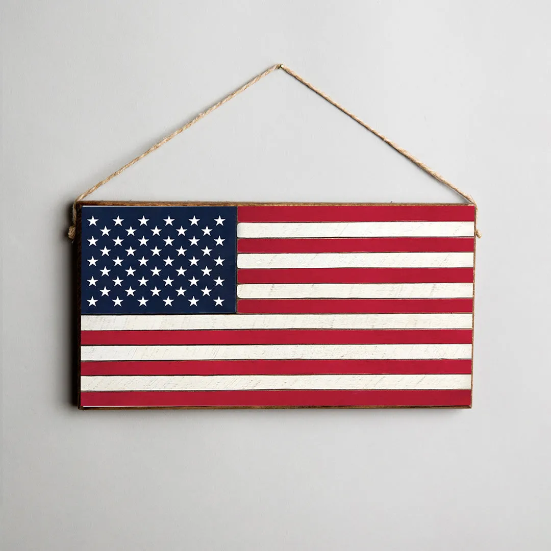 50 Stars Flag Twine Hanging Sign