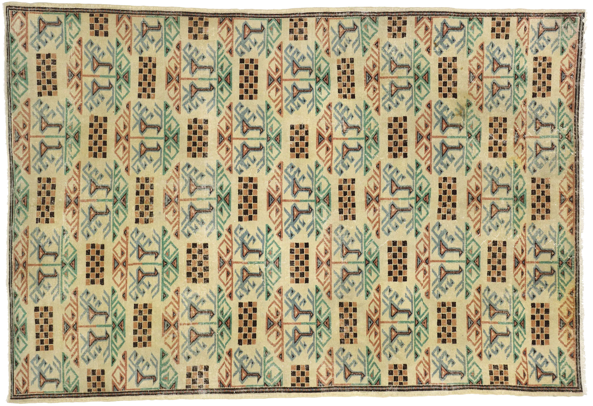 7 x 10 Zeki Muren Vintage Sivas Rug 52604