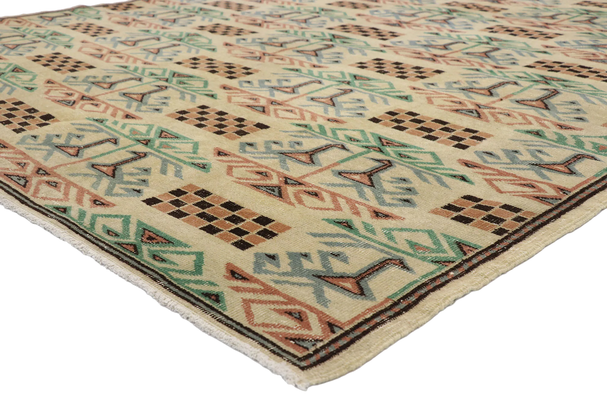 7 x 10 Zeki Muren Vintage Sivas Rug 52604