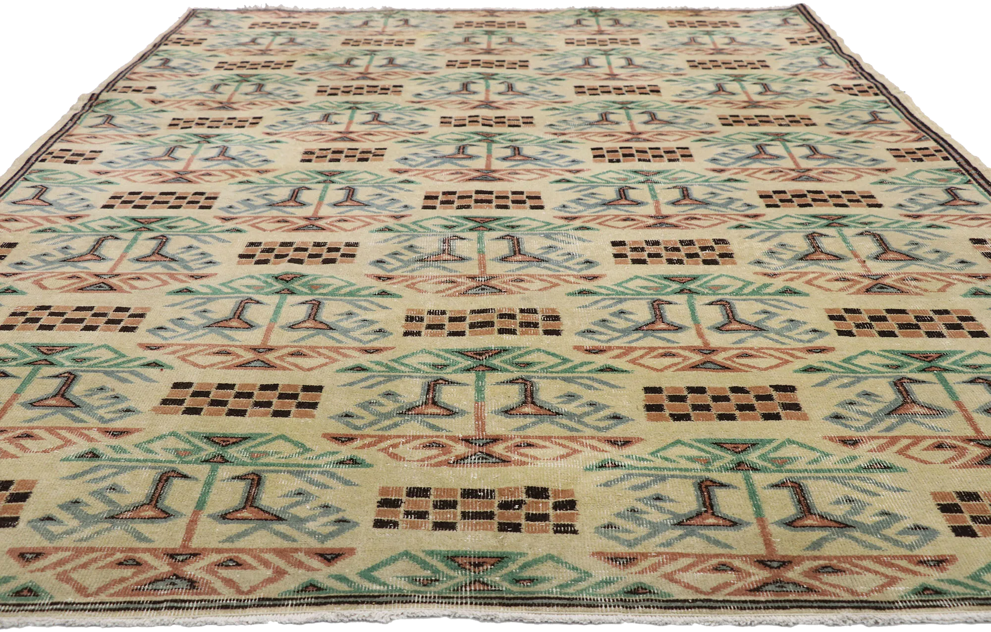 7 x 10 Zeki Muren Vintage Sivas Rug 52604