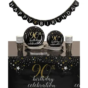 90th Birthday Party Decorations Includes Paper Plates Cups Napkins