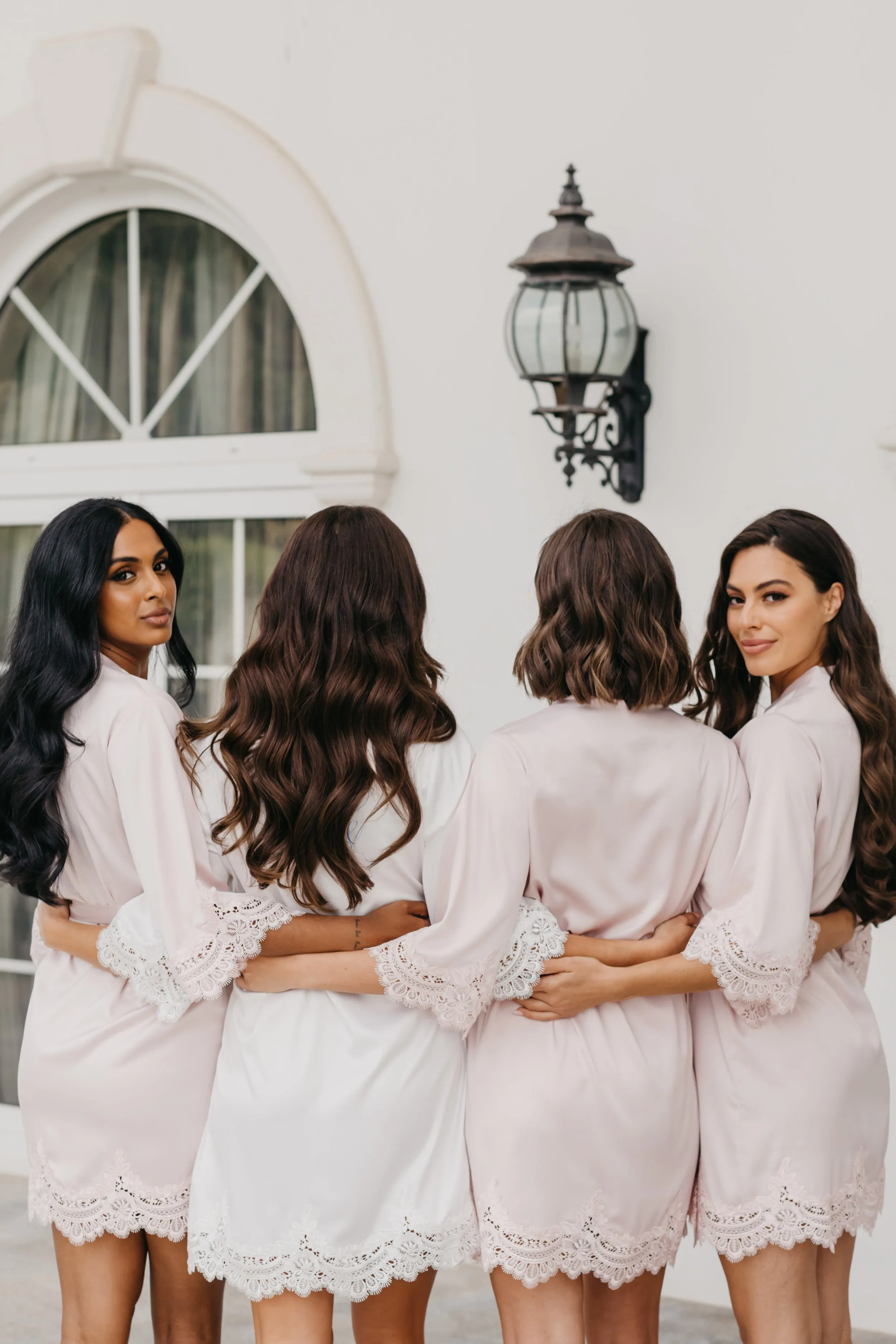 Alessandra Lace Trim Satin Robe