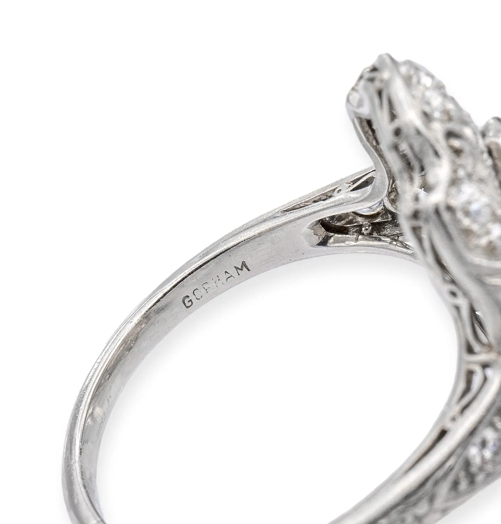 Antique Gorham Platinum Art-Deco Old European Diamond Ring Circa 1930