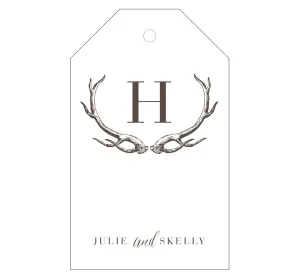 Antlers Hunting LetterPress Personalized Gift Tag - T27