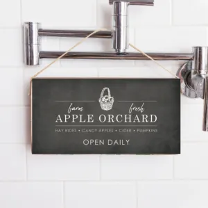 Apple Basket Apple Orchard Welcome Twine Hanging Sign