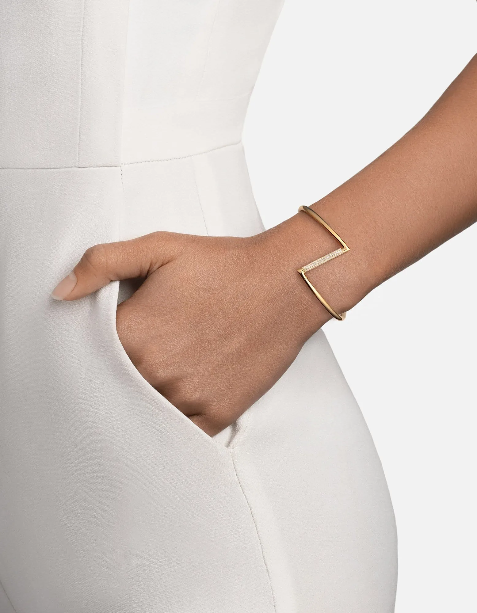 Arch Cuff, Gold Vermeil/Sapphire