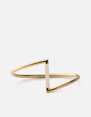 Arch Cuff, Gold Vermeil/Sapphire