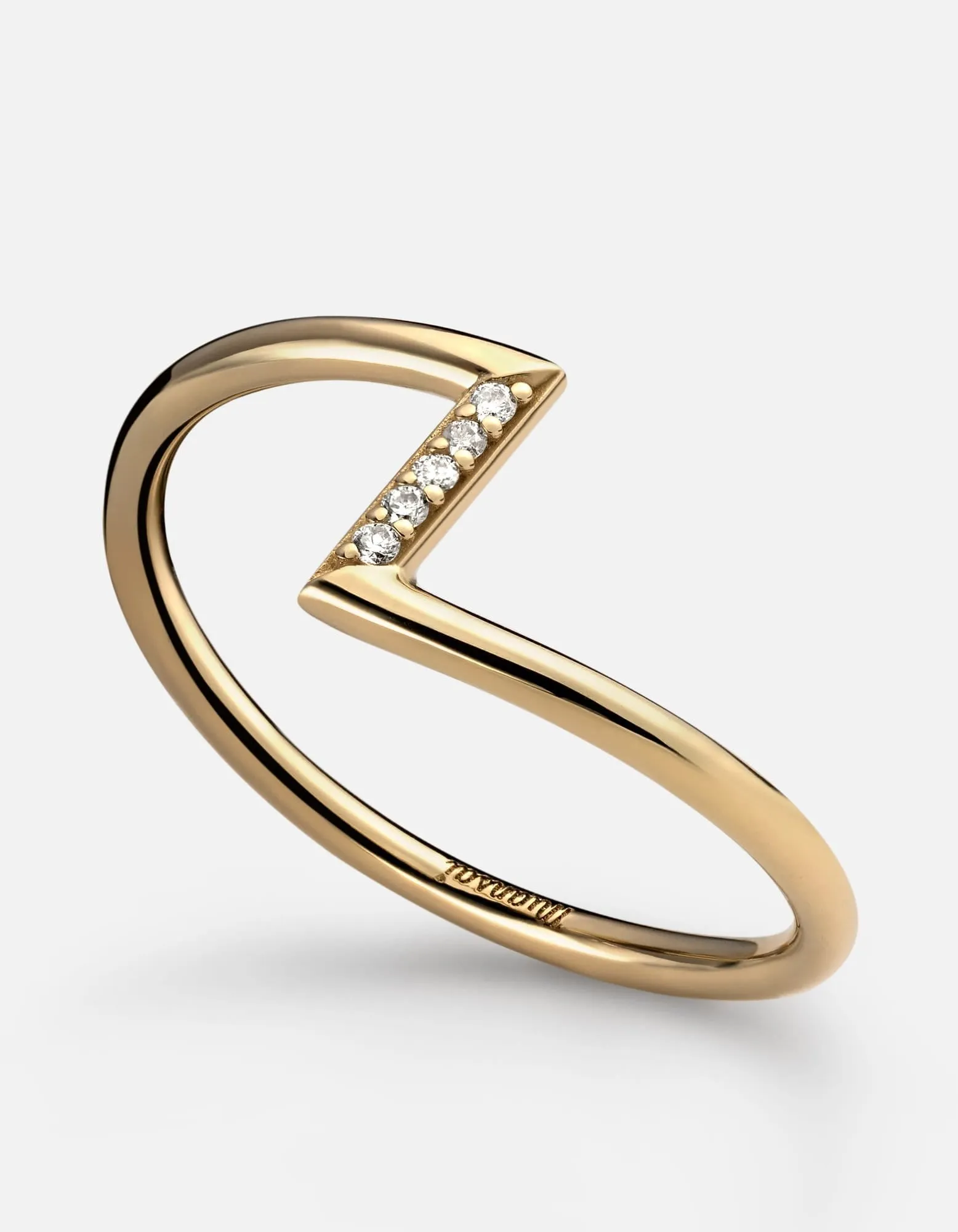 Arch Ring, 14k Gold Pavé
