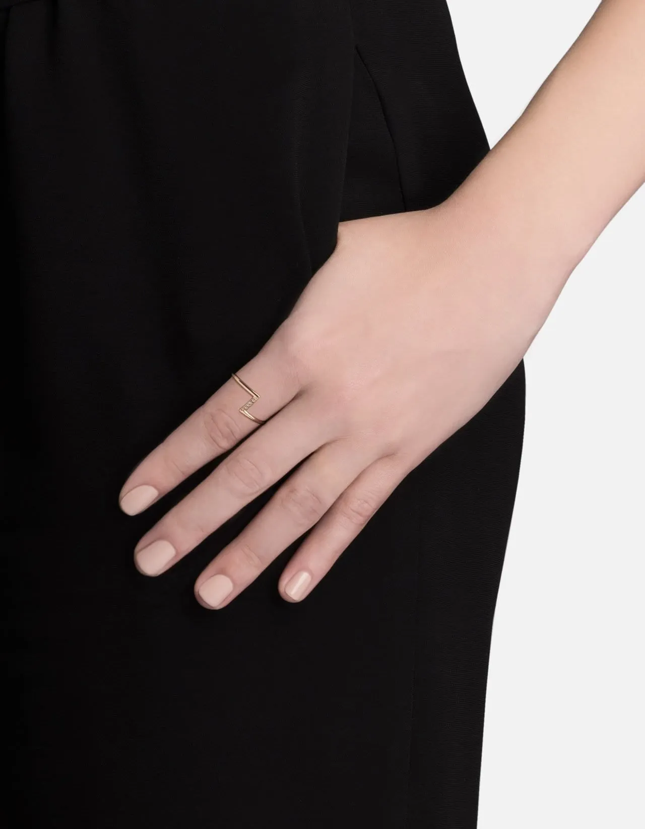Arch Ring, 14k Gold Pavé