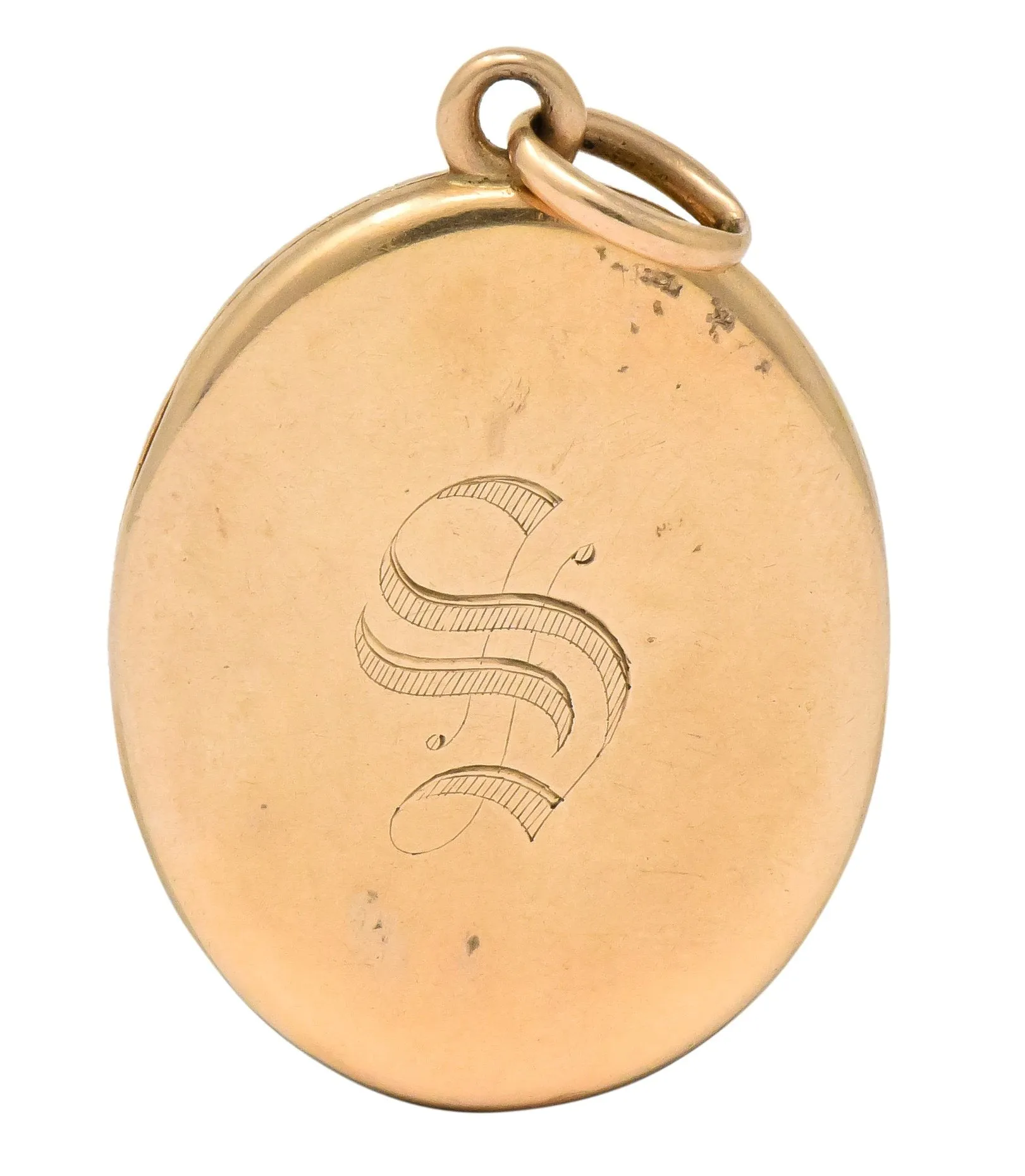 Art Deco 14 Karat Two-Tone Gold Platinum Decorated Locket