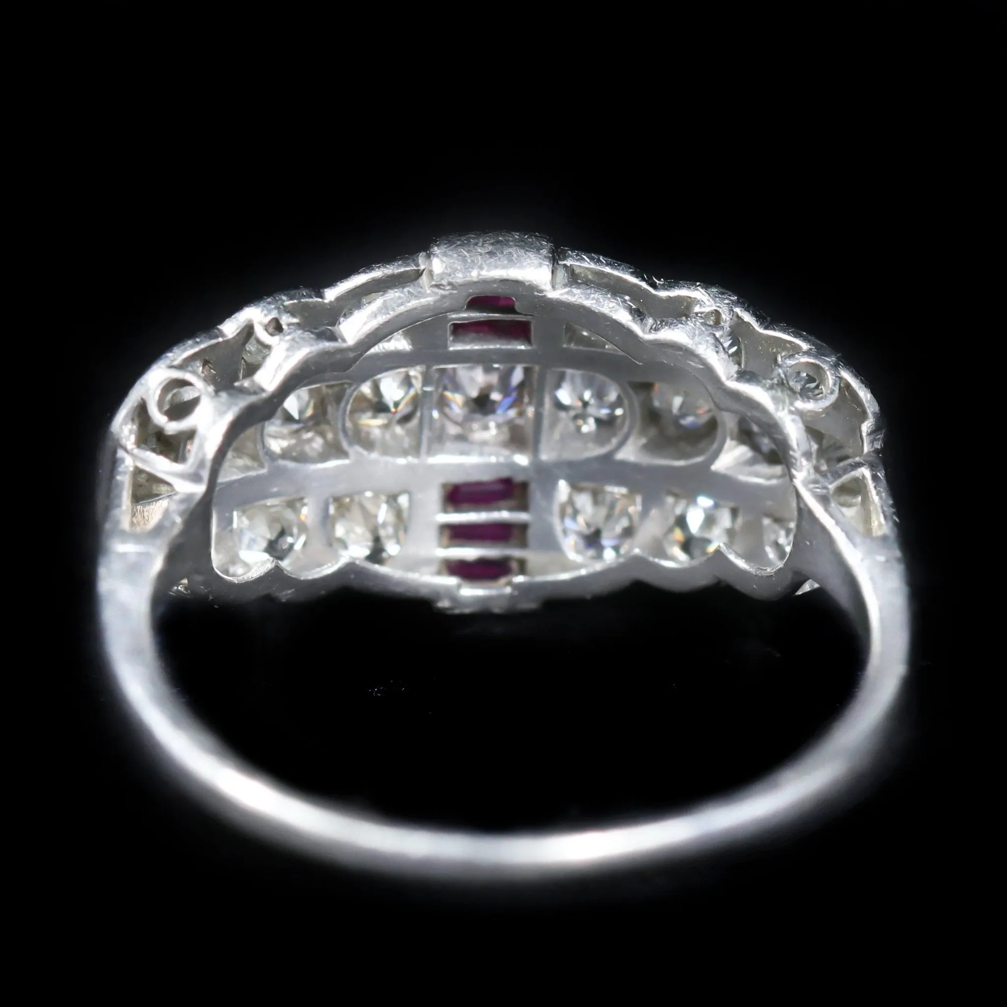 Art Deco 1.50 CTW Old European Cut Diamond and Ruby Ring
