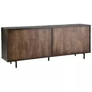 Art Deco 4 Door Accent Cabinet in Black