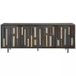Art Deco 4 Door Accent Cabinet in Black