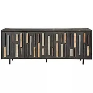 Art Deco 4 Door Accent Cabinet in Black