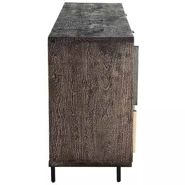 Art Deco 4 Door Accent Cabinet in Black
