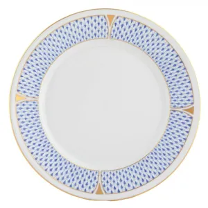 Art Deco Dinner Plate 10.5" Blue