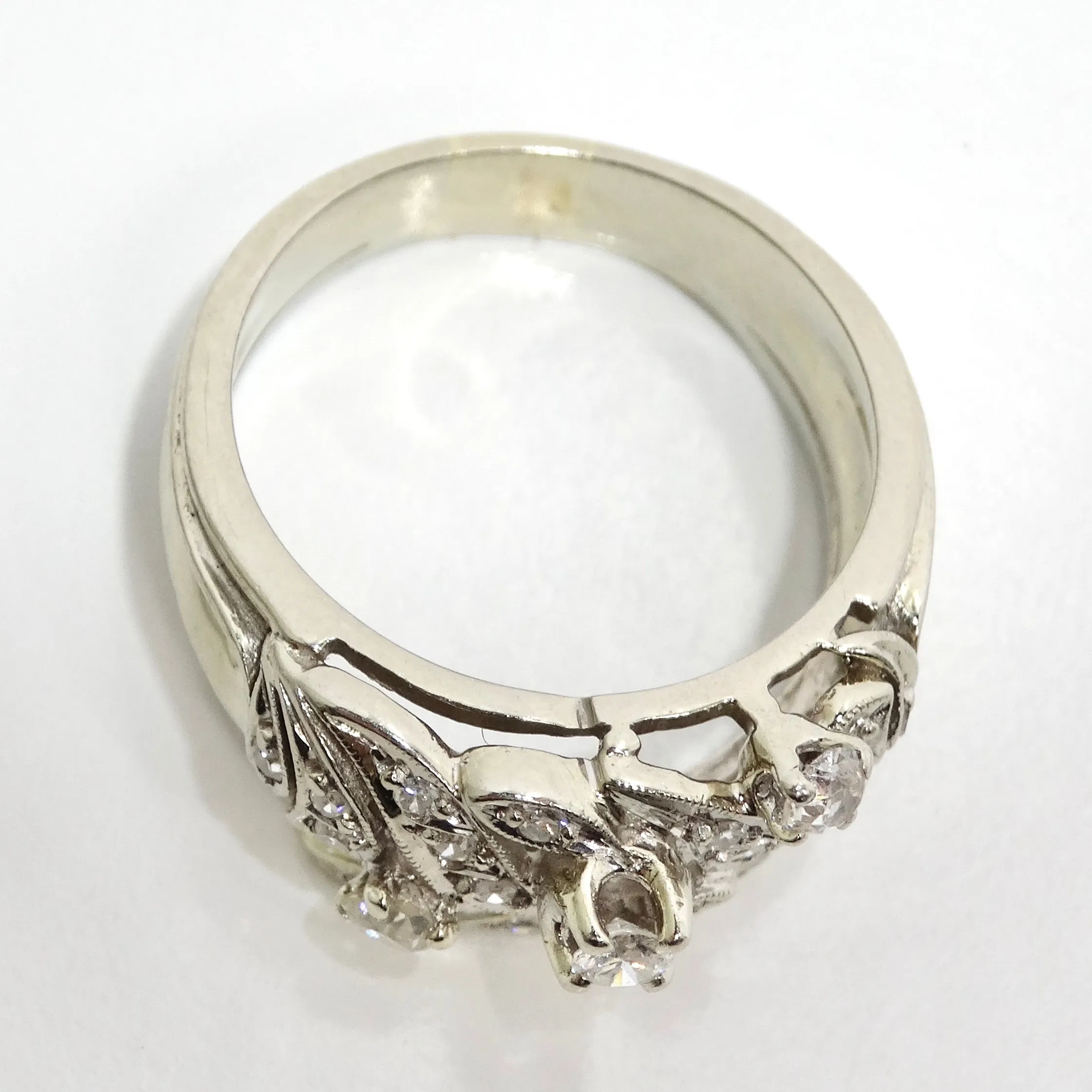 Art Deco Platinum Diamond Cocktail Ring