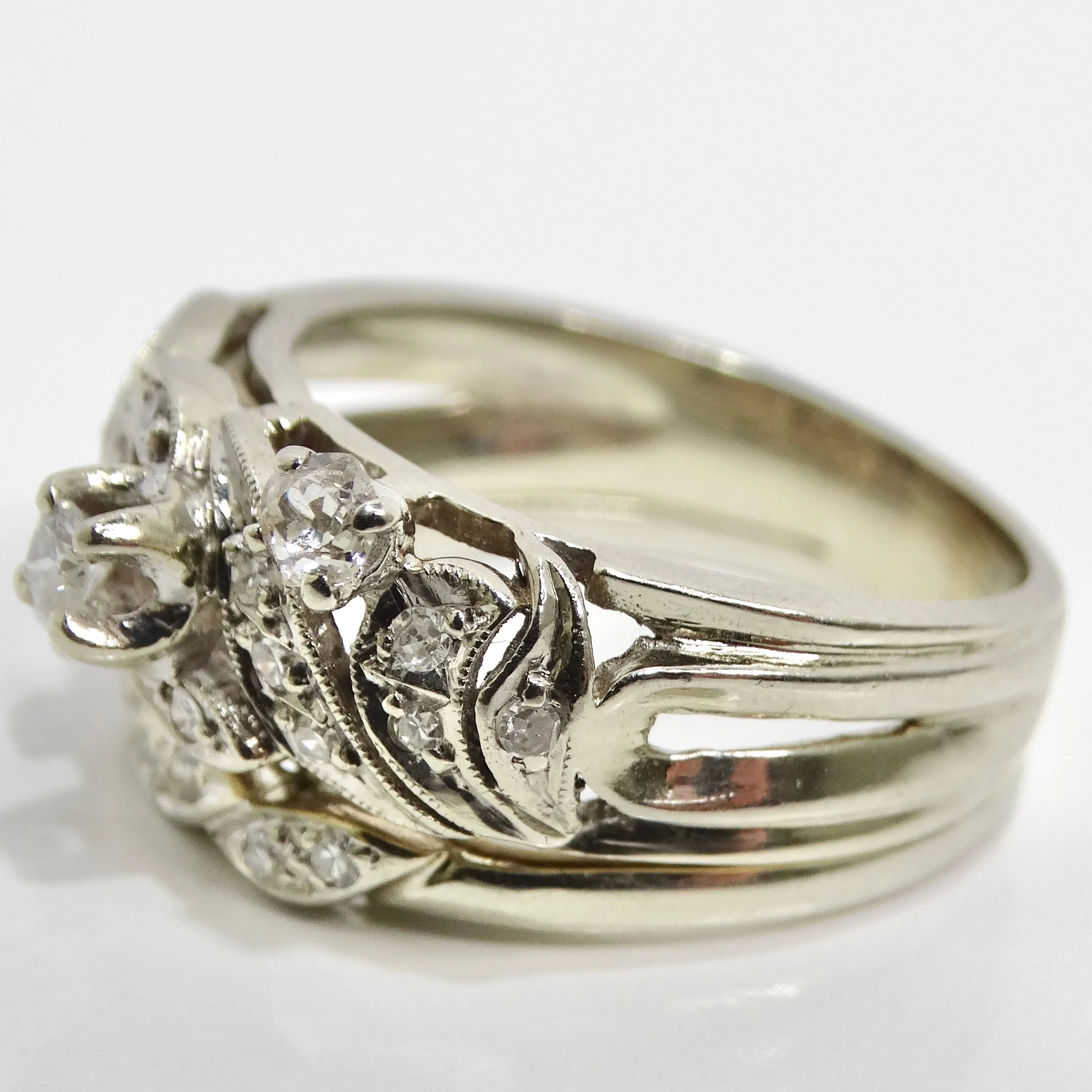 Art Deco Platinum Diamond Cocktail Ring