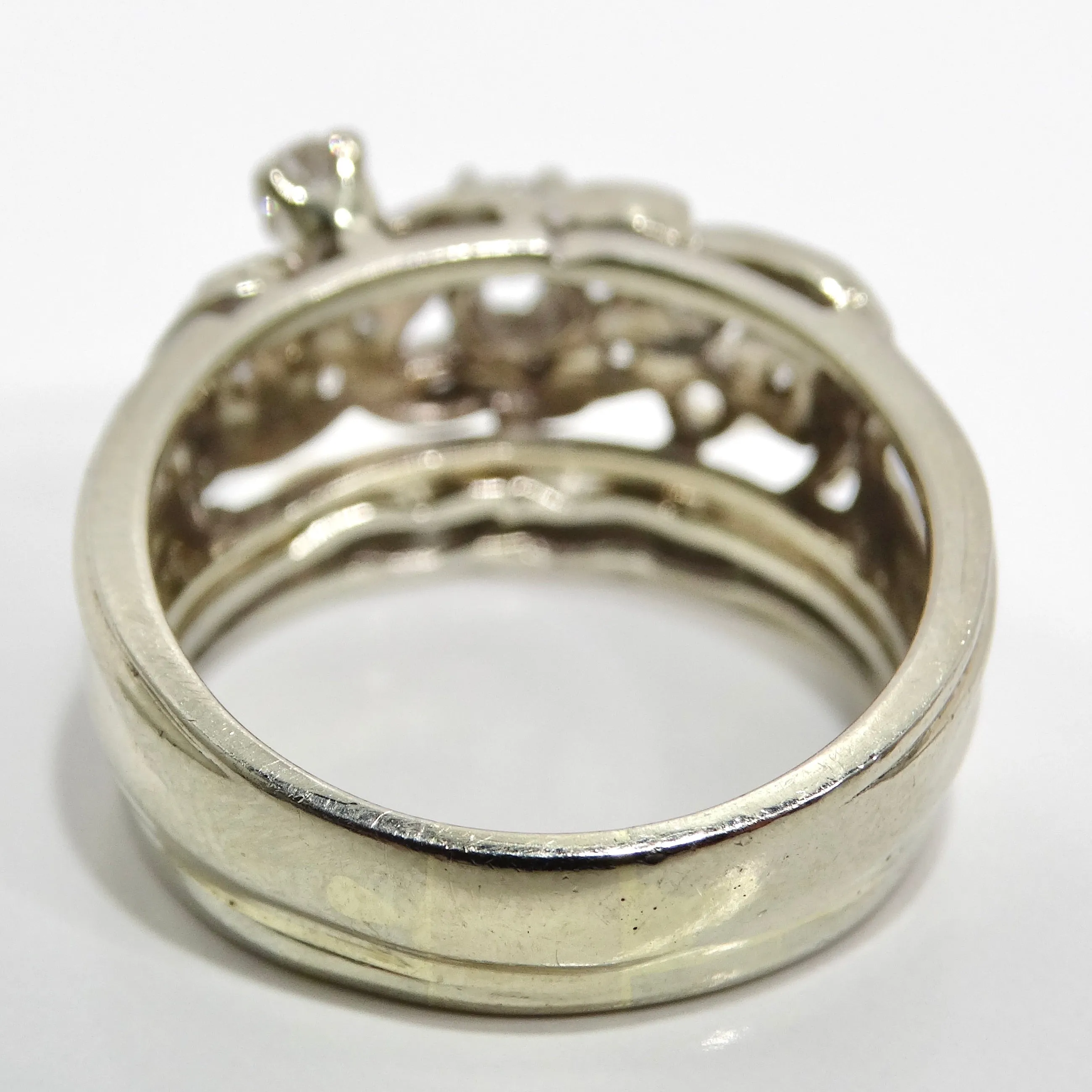 Art Deco Platinum Diamond Cocktail Ring