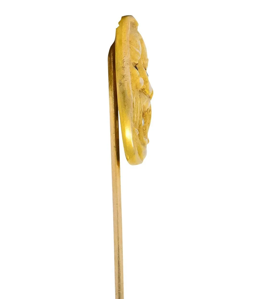 Art Nouveau Diamond 14 Karat Gold Italian Fountain Grotesque Stick pin