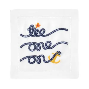 August Morgan Tie One on Cocktail Coaster Set