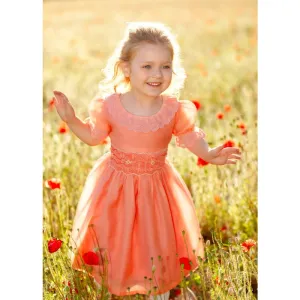 Aurora Royal Chiranthy Hand Smocked Apricot Dress