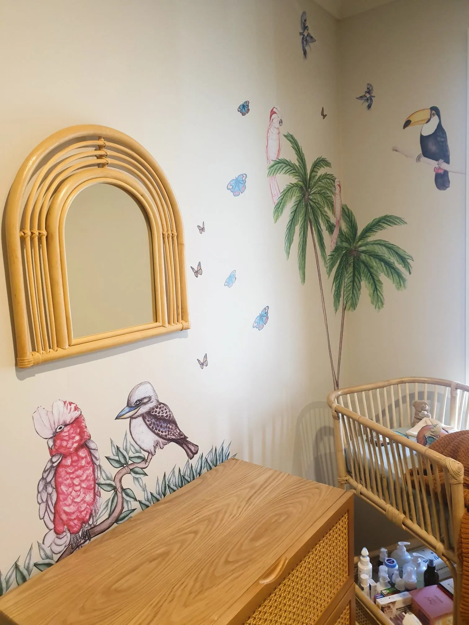 Australian Birds Australian Design Hand Painted Peel & Stick, Removable Wall Decal. Nursery, Kids Playroom, Kids Teens Bedroom