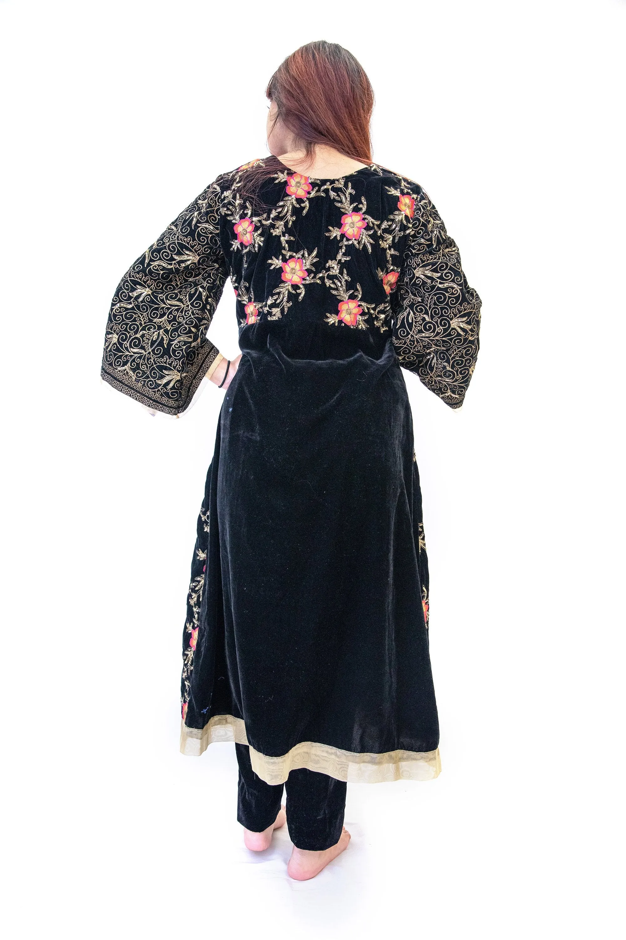 Black Embroidered Velvet Salwar Kameez Suit