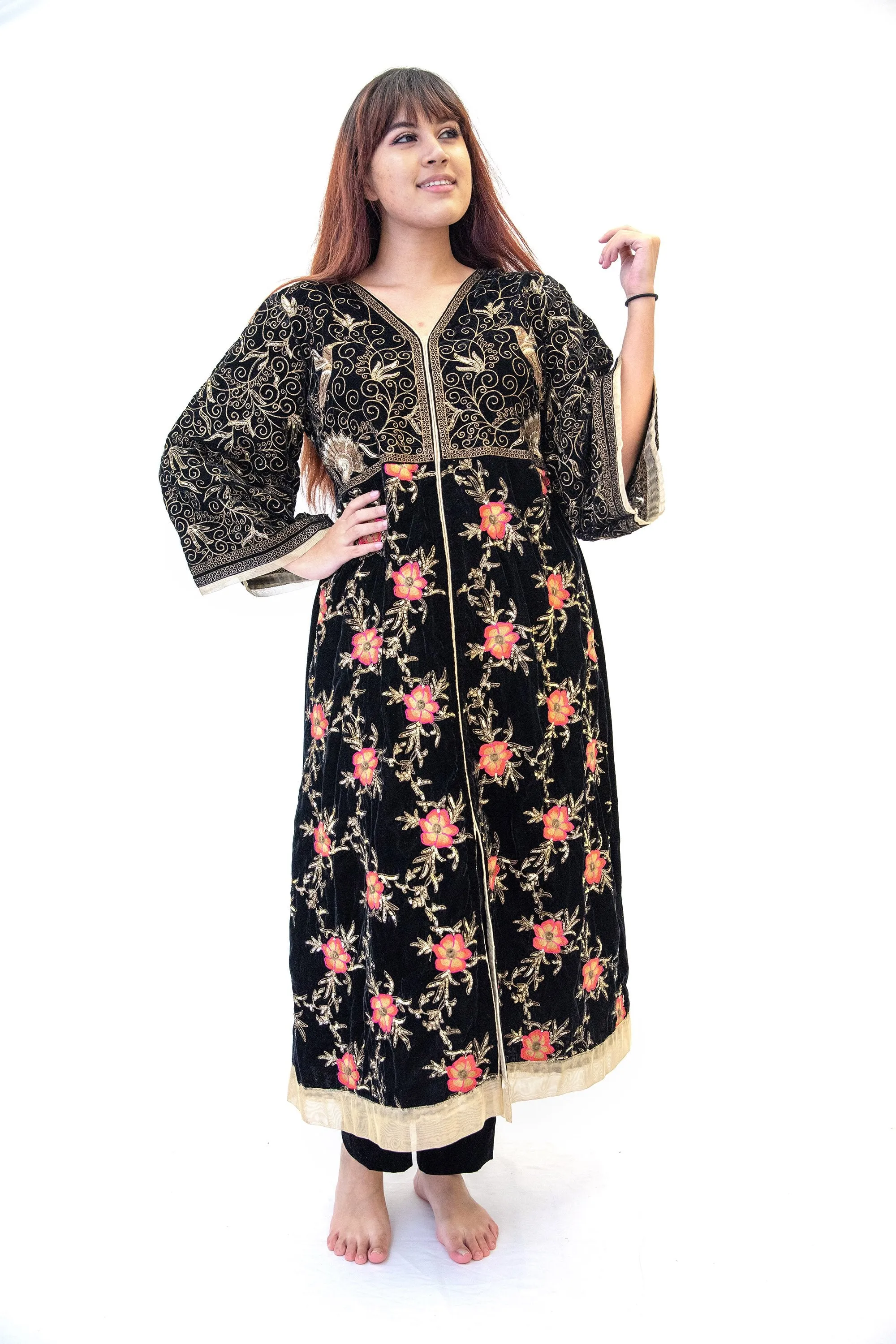 Black Embroidered Velvet Salwar Kameez Suit