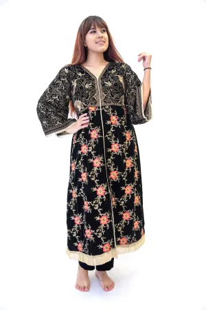 Black Embroidered Velvet Salwar Kameez Suit