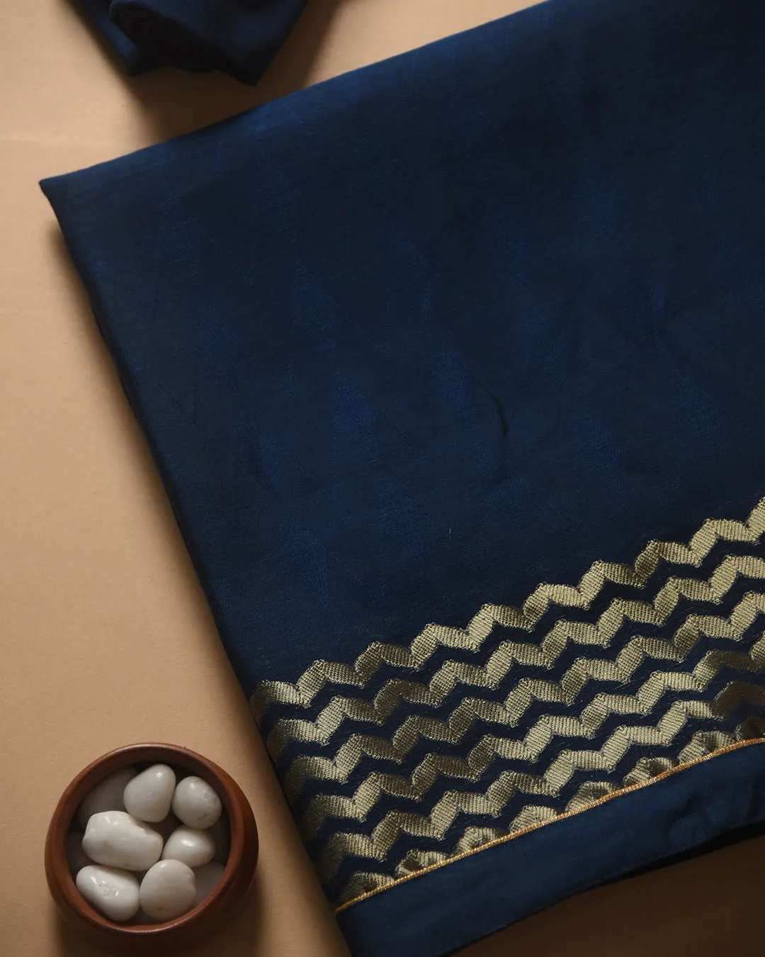 Blue Chanderi Silk Woven Unstitched Suit Fabric Set With Chanderi Silk Dupatta
