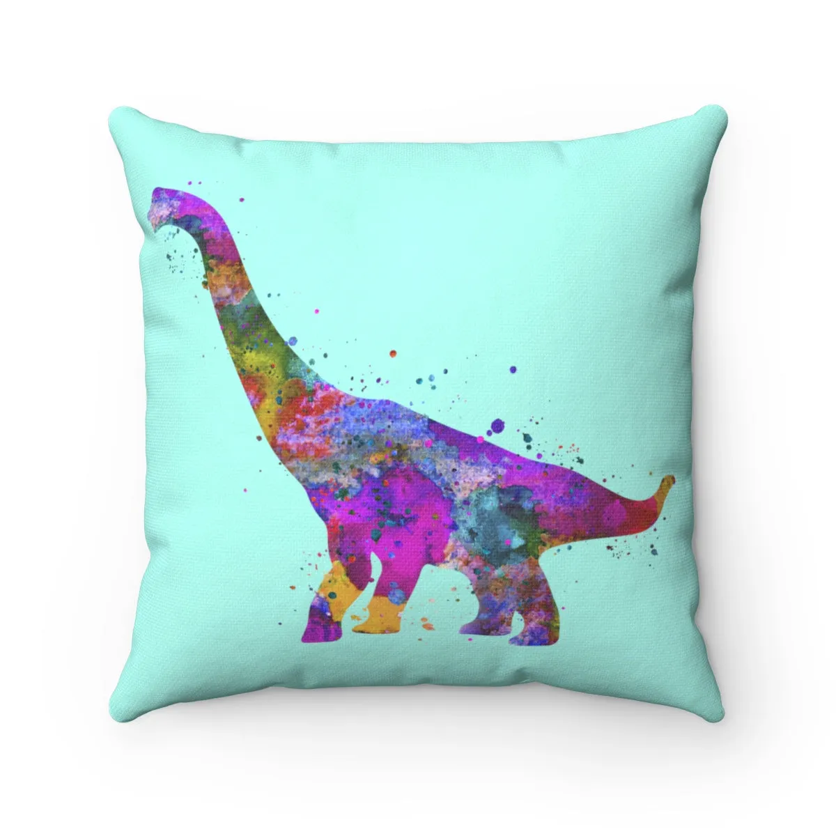 Brachiosaurus Dinosaur Square Pillow