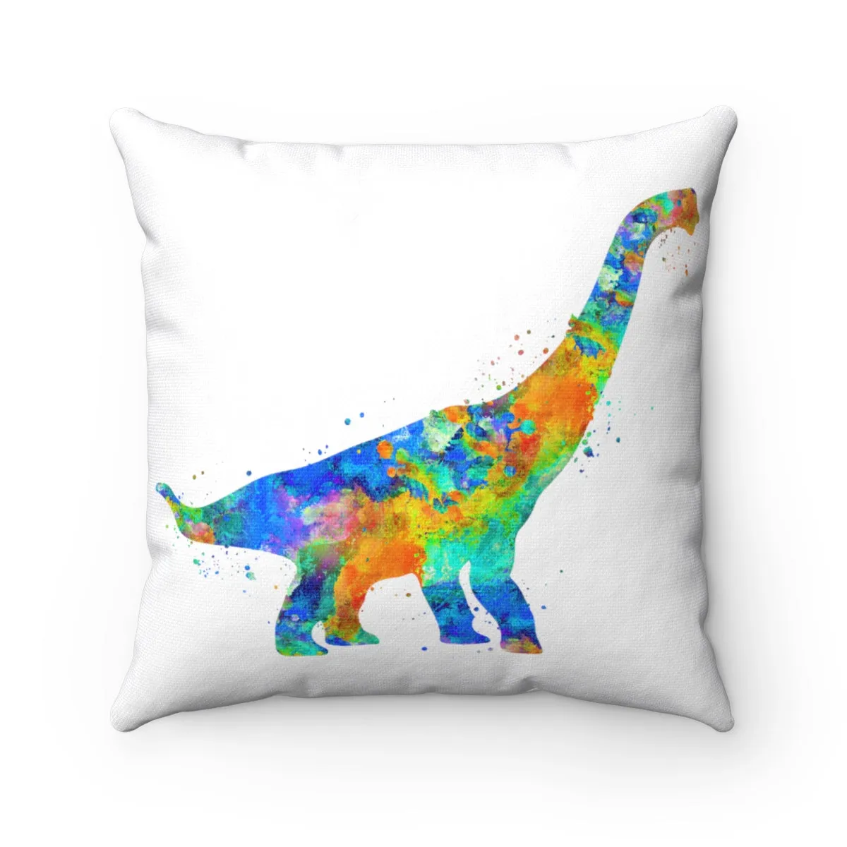Brachiosaurus Dinosaur Square Pillow