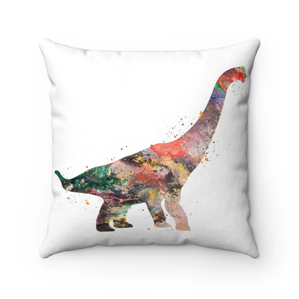 Brachiosaurus Dinosaur Square Pillow